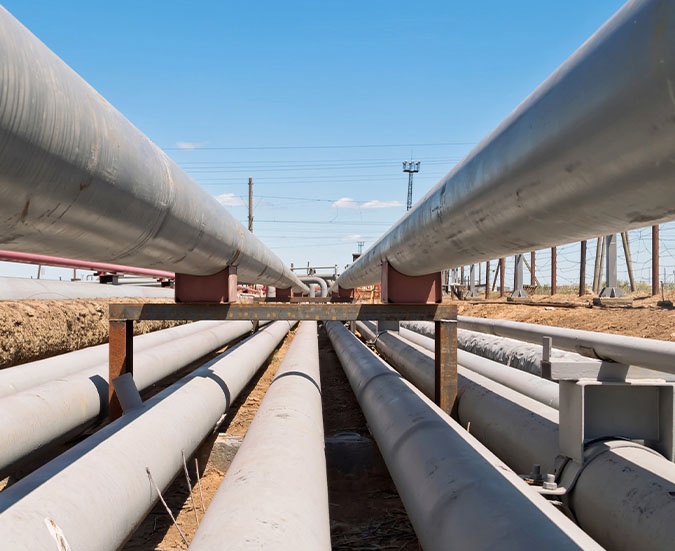 pipeline in open field